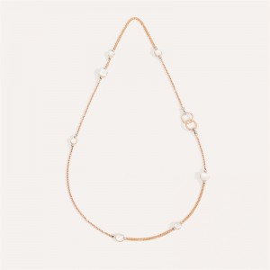 Custom wholesale necklace nudo white gold 18kt rose gold 18kt CZ mother of pearl white