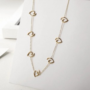 Customised jewellery singapore Open Heart Charm 14K Plated Gold Necklace