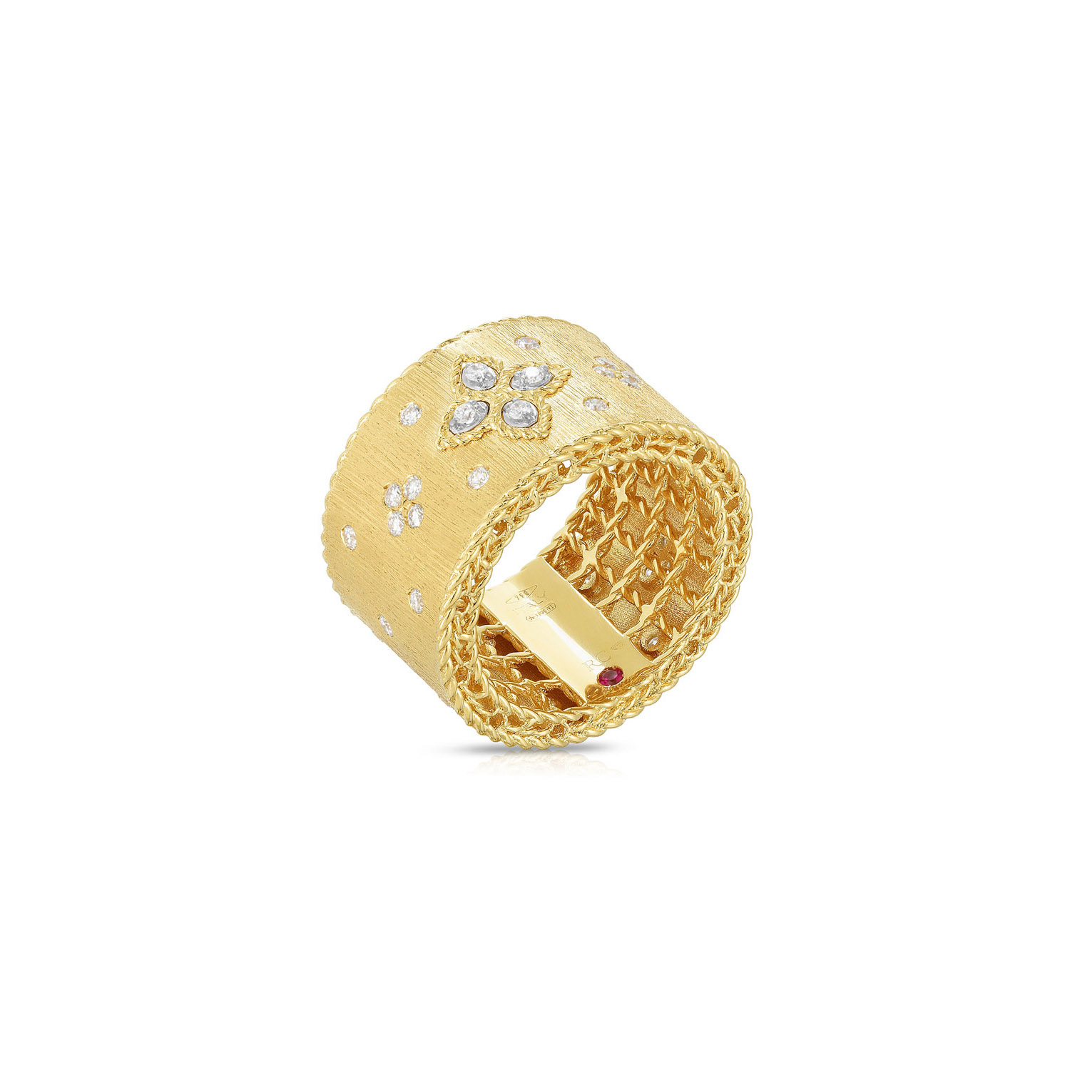 卸売 OEM/ODM ジュエリー カスタマイズされた 18 k ゴールド ベネチアン プリンセス ダイヤモンド リング女性のファインジュエリー デザイナー