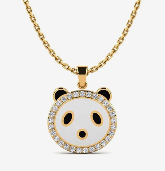 Customized Panda Pendant Necklace in 925 Sterling Silver Manufacturer