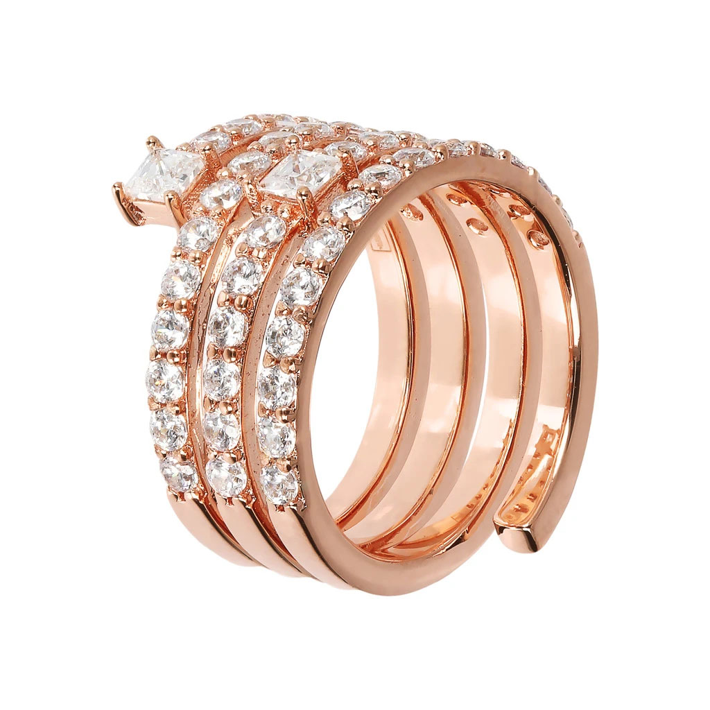 Producător de bijuterii OEM/ODM personalizate cu ridicata, inel fin de aur roz de 18K peste argint sterling