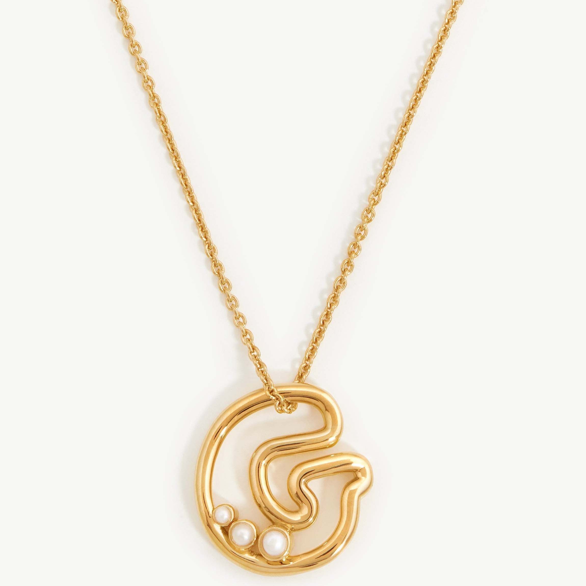 Design OEM ODM Pearl Initial Pendant Necklace – Initial G 18ct Gold Plated Vermeil Pearl