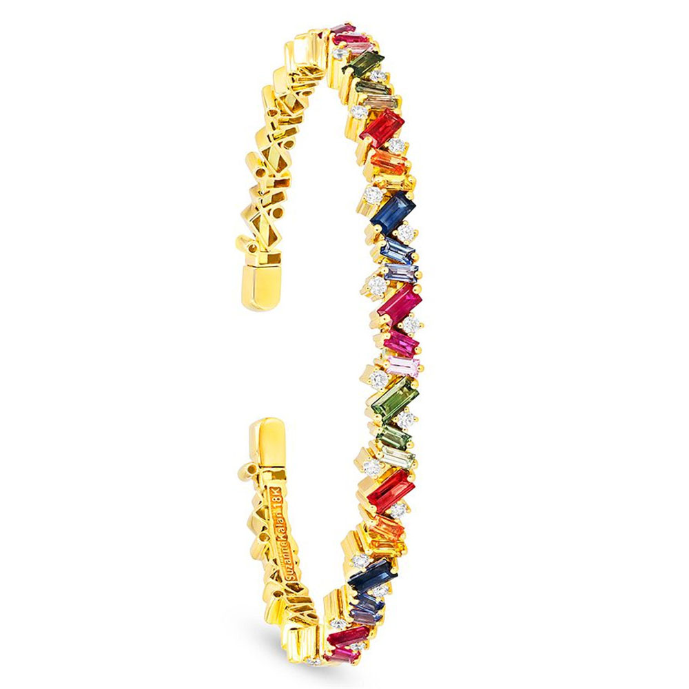 Design made18K Yellow Gold Vermeil  CZ Bangle Bracelet manufacturer wholesaler