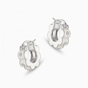 FLOWER HOOP EARRINGS OEM ODM JEWELRY MANUFACTURER