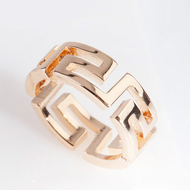 Gold Cut-Out Ancient Ring zakázkový výrobce šperků z růžového zlata