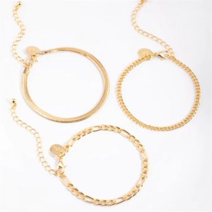 Gold Plated Snake Chain Bracelet Pack thailand custom wholesale jewelry manufacturers