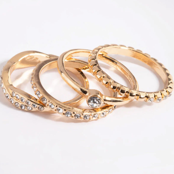 Guld och silver Custom Ring Stack Pack Smycken Tillverkare och leverantör