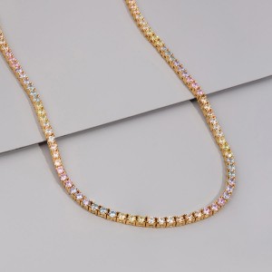 Gold filled tennis long necklace OEM ODM jewelry manufacturer