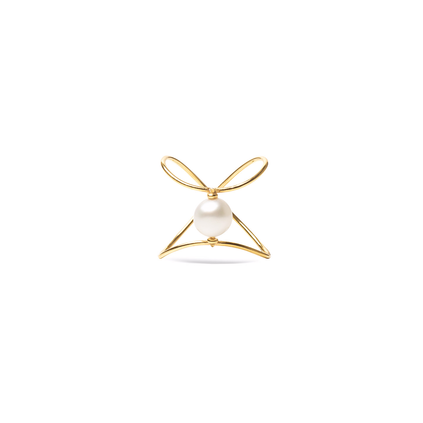 Pozlacený perlový prsten ze sterlingového stříbra Zakázkový dodavatel stříbrných šperků OEM/ODM Jewelry
