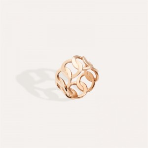 Hollow engraving ring vermeil rose gold 18kt sterling silver jewelry manufacturer