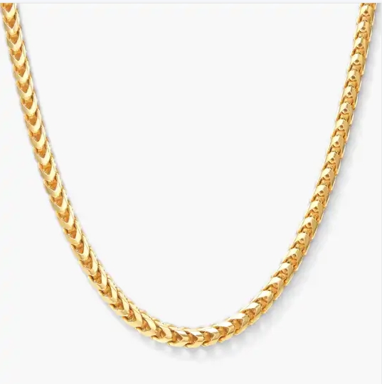 jewelry slabhra muince óir na hIodáile 18k mórdhíola Franco Slabhra 3mm Gold Vermeil
