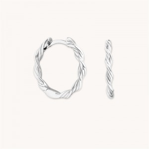 Italy Custom Wholesale Jewelry Braided hoop earrings in sterling silver Silver