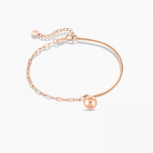 Jewelry Manufacturer Ball Charm Bracelet Made of Sterling Silver Vermeil Rose Gold