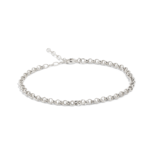 Jewelry Manufacturer Ladies Bracelet Silver Rolo Chain.925 Elegant Simple 16cm, Sterling Silver