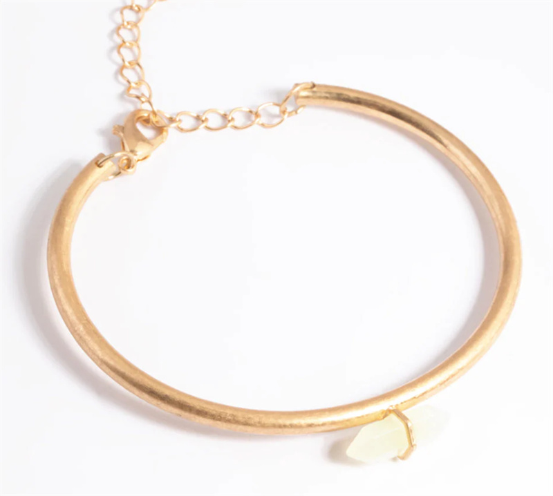 Zakázkový velkoobchod se šperky Worn Gold Green Shard Cuff Bracelet