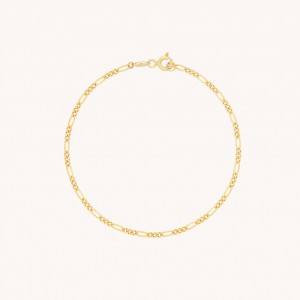 Jewelry Manufacturer Dainty Long+Short Link Bracelet In14K Gold Plated