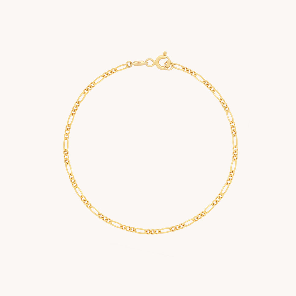 Jewelry Manufacturer Dainty Long+Short Link Bracelet In14K Gold Plated