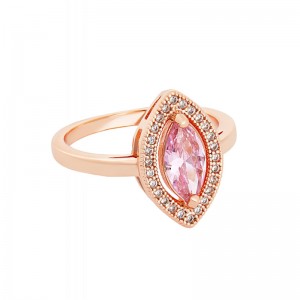 Jon Richard Rose banhado a ouro rosa Marquisse Cubic Zirconia Ring fabricantes de joias de prata