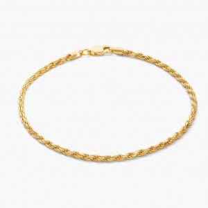 Crea il mio design di gioielli Bracciale in corda da 2,5 mm produttore di gioielli in oro vermeil