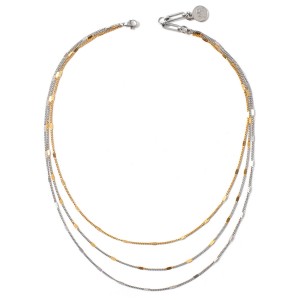 Manufacturer of Fashion Layered Choker Necklace for Women OEM ODM Three Copper or Silver Chain Necklace