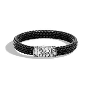 Toptan Erkek Klasik Zincir Siyah Kauçuk Som OEM/ODM Takı Gümüş özel moda takı toptan