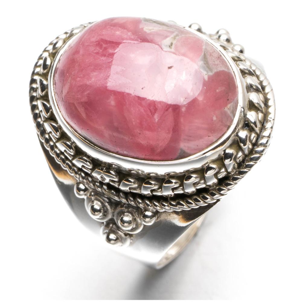Kundenspezifischer Rhodonit-Damenmode-Ring im Großhandel |Herstellung von 925er Silberschmuck |Herstellung von 925-Ringen