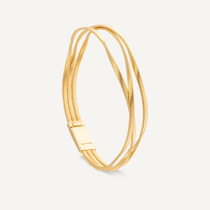 OEM ODM 18ct yellow gold three row bracelet Bangle in 18k Gold Vermeil on Sterling Silver