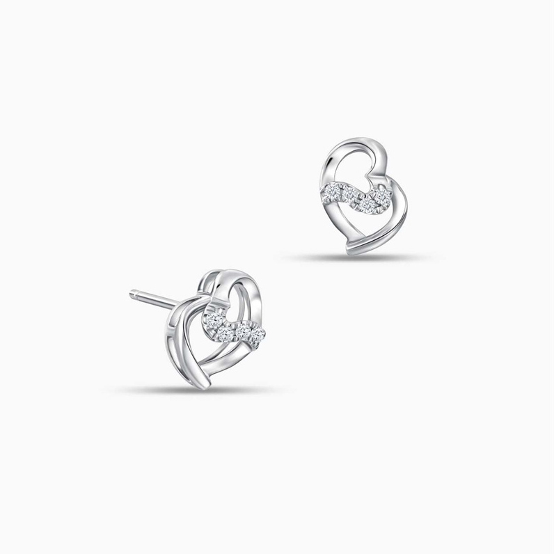 OEM ODM 925 Sterling Silver Cubic Zirconia Crystal Love Hearts Huggie Hoops Earring Wrap Cuffs