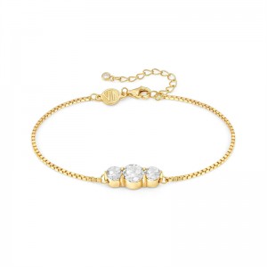 Personalized OEM Fine Jewellery in Gold Plated sterling silver bracelet