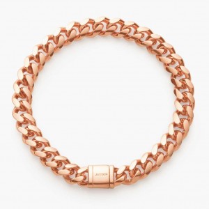 Philippinen Kubanisches Armband 8 mm Roségold Vermeil Silberfabrik Schmuckhersteller