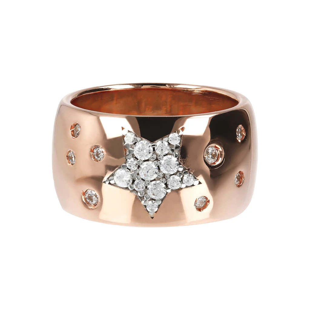 Bijoux en or rose OEM/ODM plaqués, bague en argent CZ, conception de bijoux fins personnalisés, grossistes, vente en gros