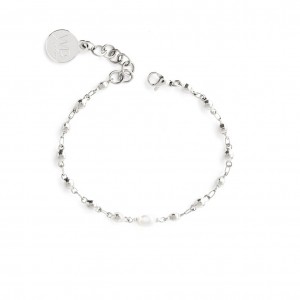 Real 925 Sterling Silver Bracelet Plated 18k  White-gold Charm Chain Thin Ladies.