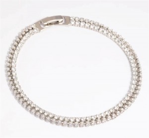 Rhodium Cubic Zirconia Layered Bracelet fine jewelry suppliers