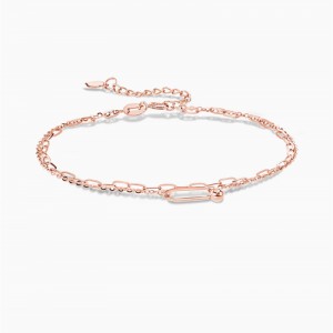 Rose Gold Link Bracelet OEM ODM Silver Jewelry manufacturer