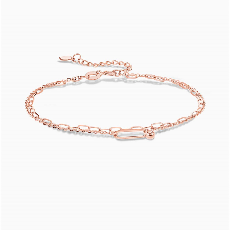 Rose Gold Link Bracelet OEM ODM Silver Jewelry manufacturer