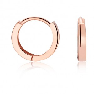 Boucles d'oreilles Huggie unies en or rose, entreprise de bijoux personnalisés