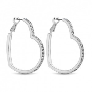 Silver Crystal Heart Hoop Earring custom jewelry manufacturers china