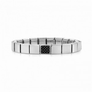 Bracciale componibile Glam su misura per grossista di gioielli moda in argento sterling, carbonio