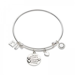 Sterling silver 925 Custom Design supplier Silver Mother & Daughter Bangle