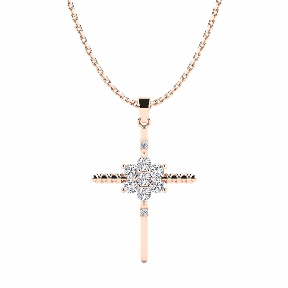 USA Silver Wholesale Suppliers Custom Rose gold plated snowflake cross pendant