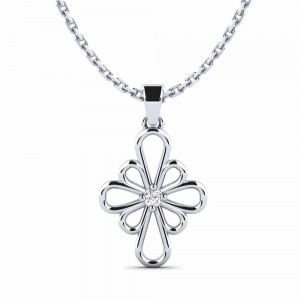 White Gold Plated Silver Cross Pendant OEM ODM Jewelry Supplier