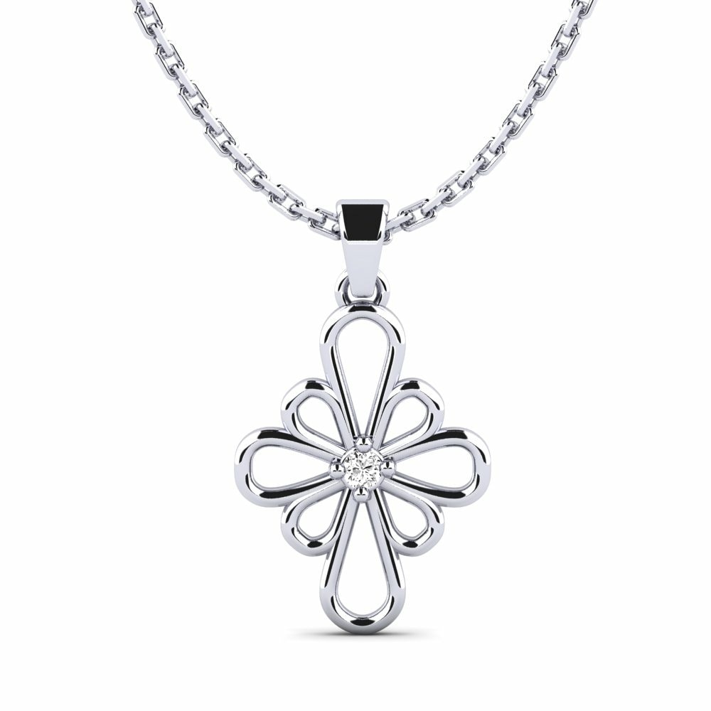 White Gold Plated Silver Cross Pendant OEM ODM Jewelry Supplier