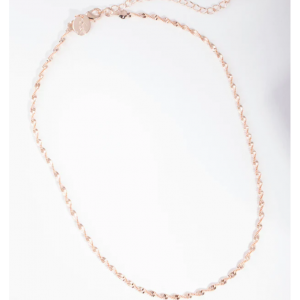 brazilian wholesale jewelry distributors custom Rose Gold Textured Twisted Chain Necklace