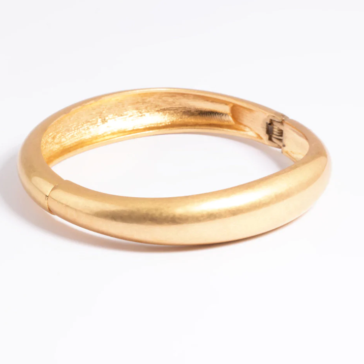 menciptakan perhiasan sterling siver khusus & personal, Gelang Manset Engsel Bulat Berlapis Emas