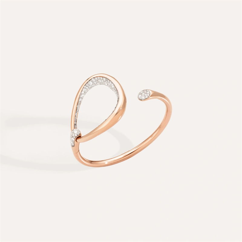 custom design rose gold plated open ring jewelry manufacturer