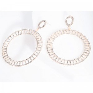 custom fashion jewelry wholesale Rose Gold Cut-Out Disc Earrings