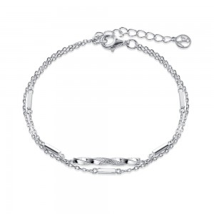 custom girls jewelry Silver Double Layer Bracelet OEM ODM manufacturer