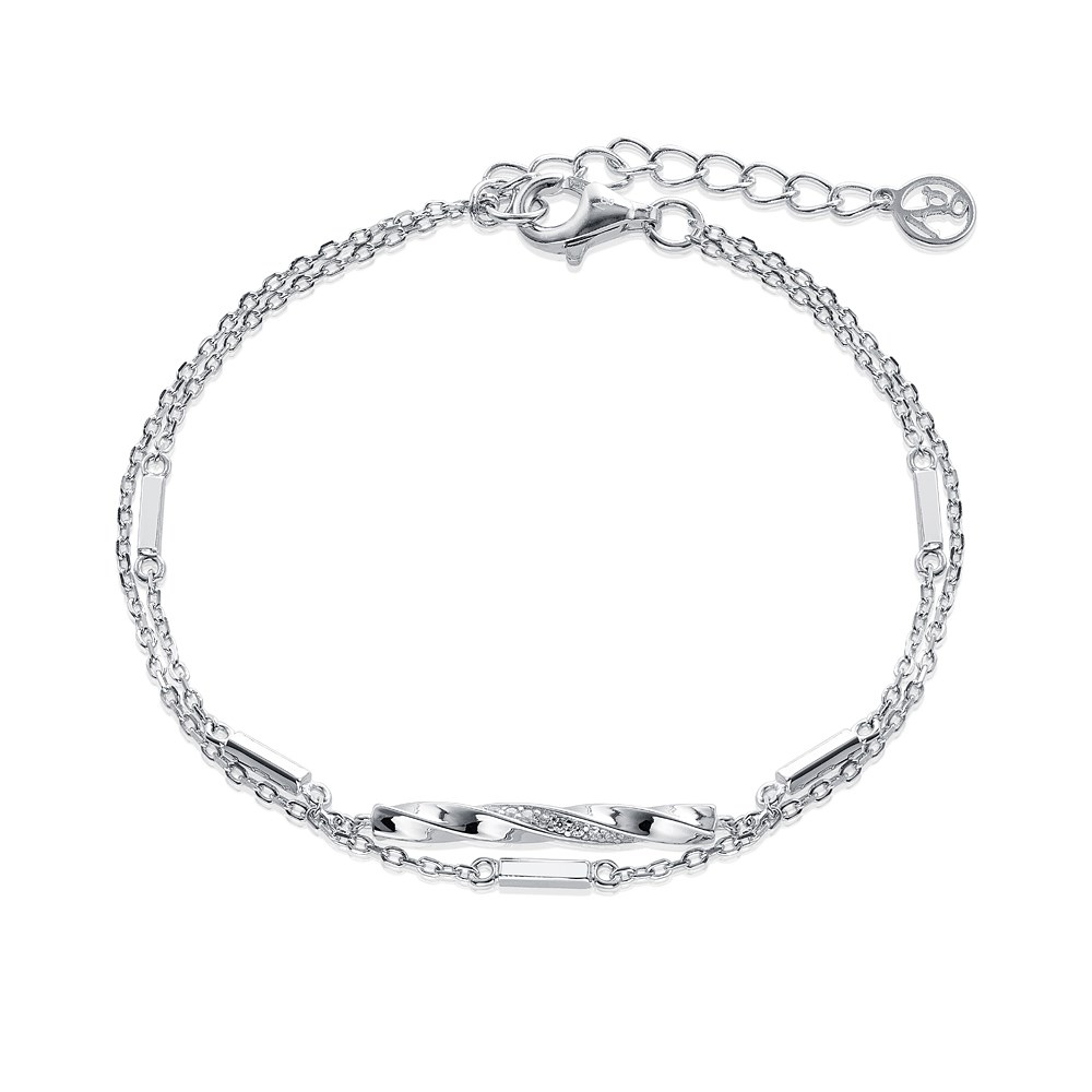 custom girls jewelry Silver Double Layer Bracelet OEM ODM manufacturer