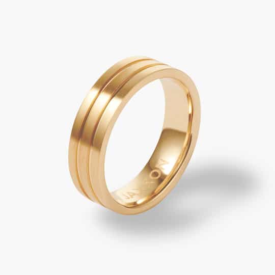 hurtownia niestandardowej złotej biżuterii Dwukanałowy złoty pierścionek z wolframu