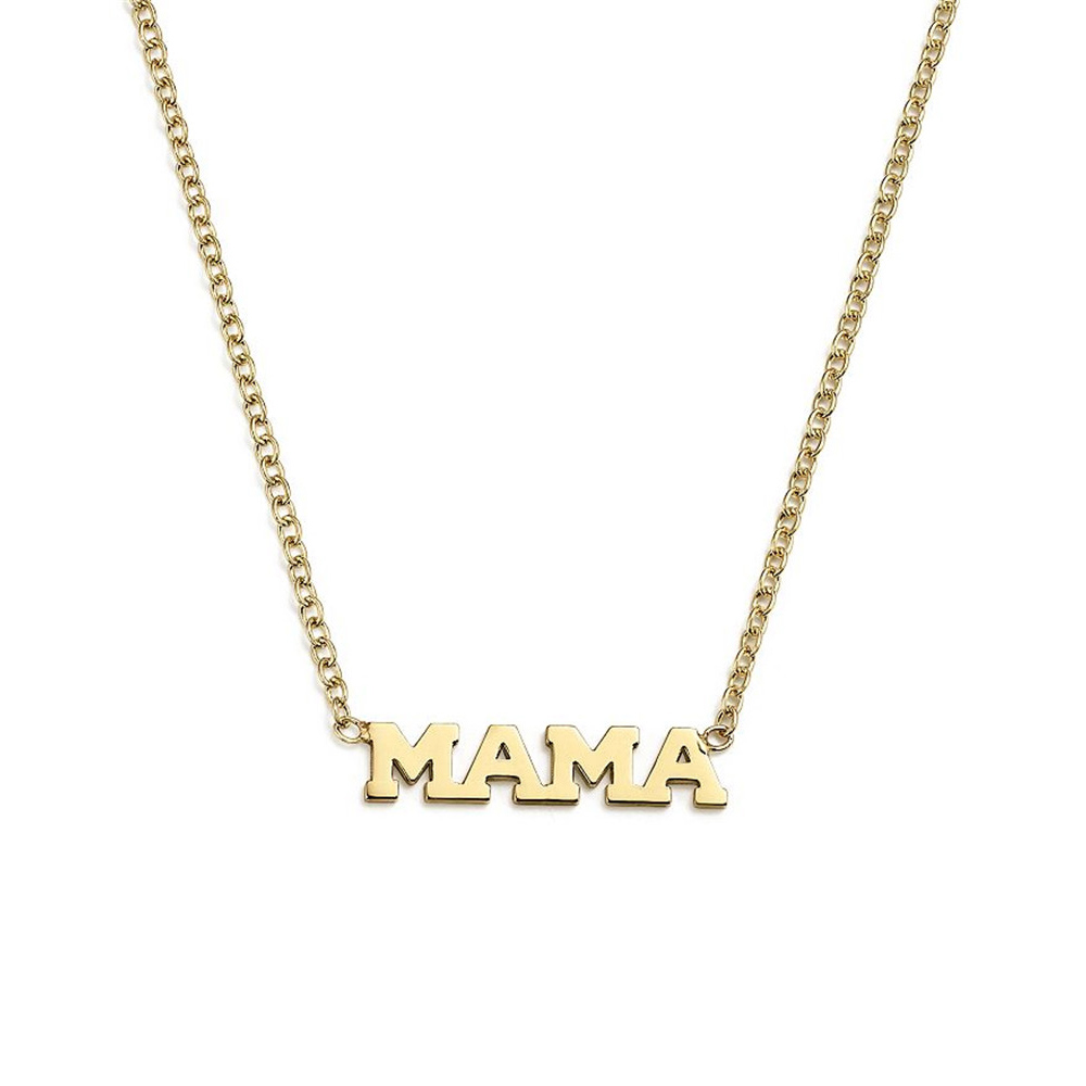 pembuat perhiasan khusus untuk OEM ODM 14K Kuning Emas Vermeil Itty Bitty Mama Kalung grosir